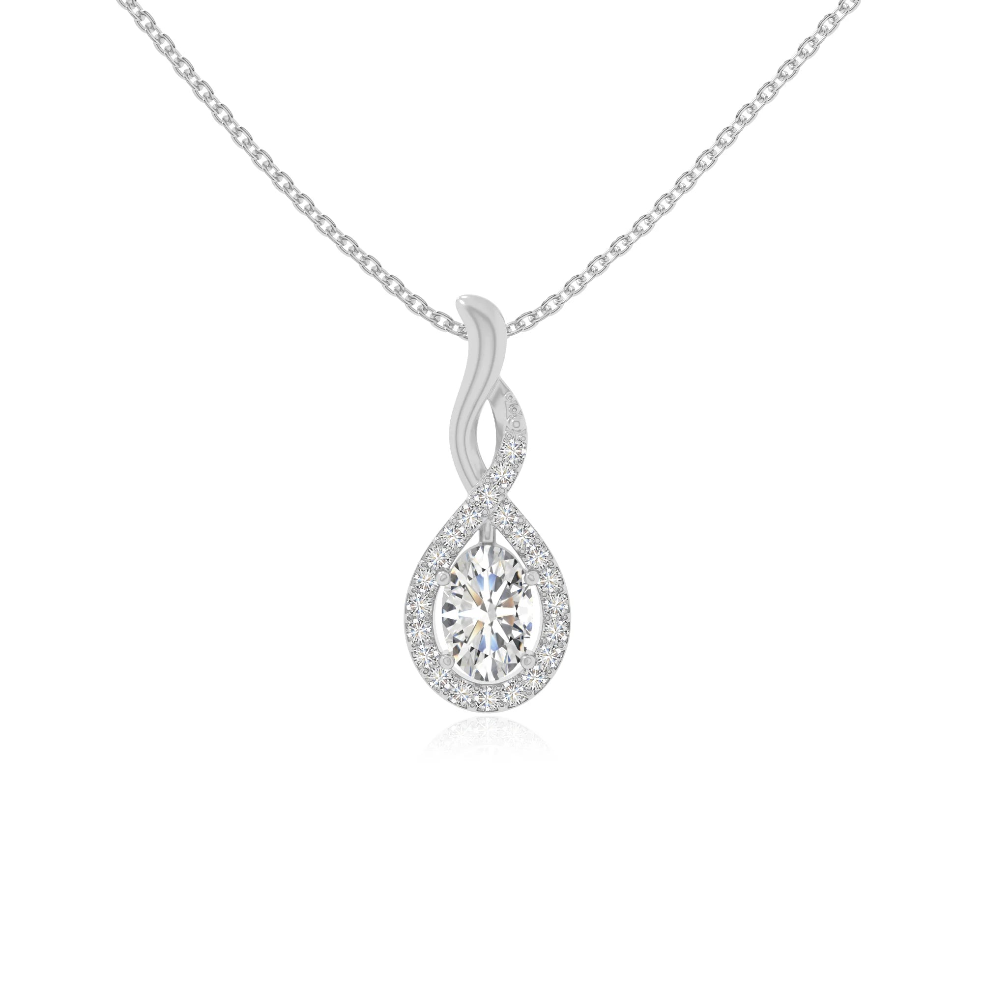 moissanite infinity necklaces in sterling silver 