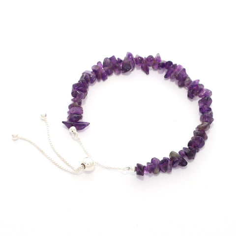 natural amethyst rough shape bolo bracelet