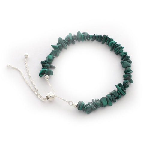 natural malachite rough shape bolo bracelet