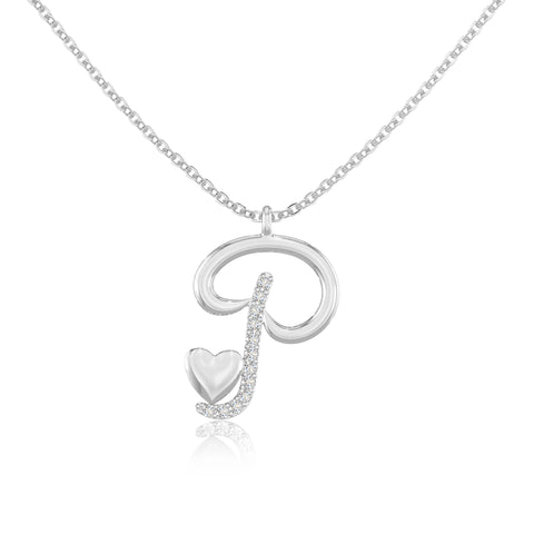 moissanite Initials necklaces in sterling silver 