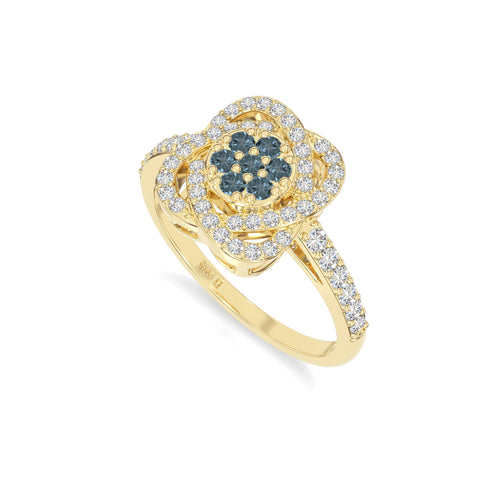 natural london blue topaz infinity promise rings in yellow gold vermeil