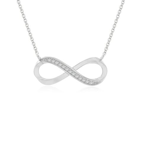 moissanite infinity necklaces in sterling silver 