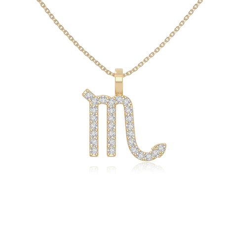 moissanite scorpio zodiac necklaces in yellow gold vermeil 