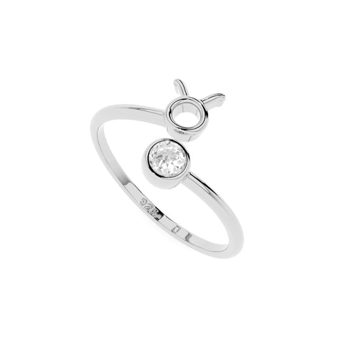 taurus zodiac ring with natural white topaz