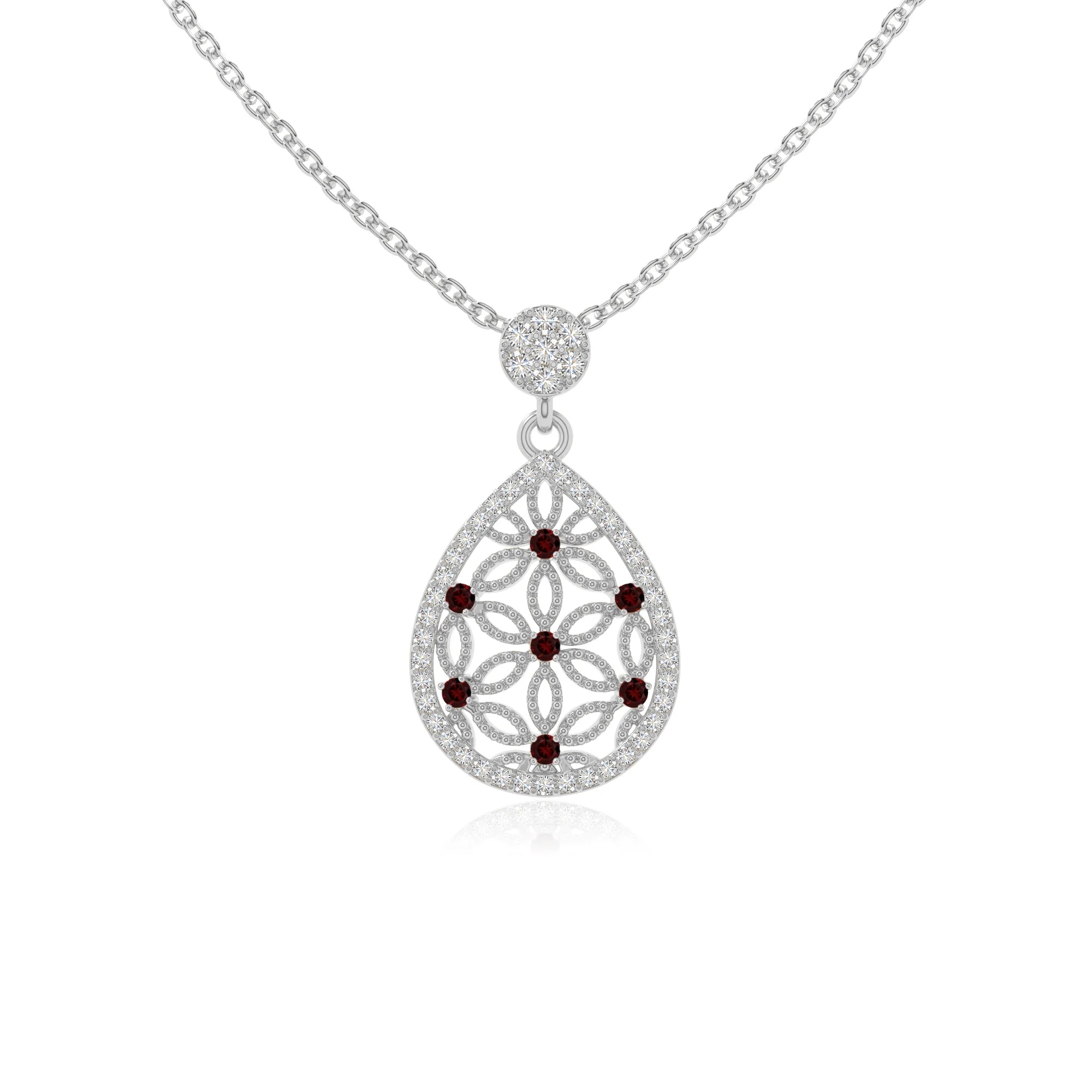 natural garnet infinity love knot necklaces in sterling silver 