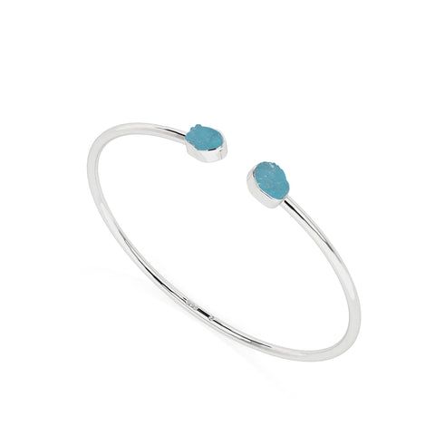 natural paraiba-apatite rough shape twister bracelet