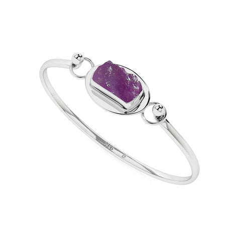 natural amethyst rough shape twister bracelet