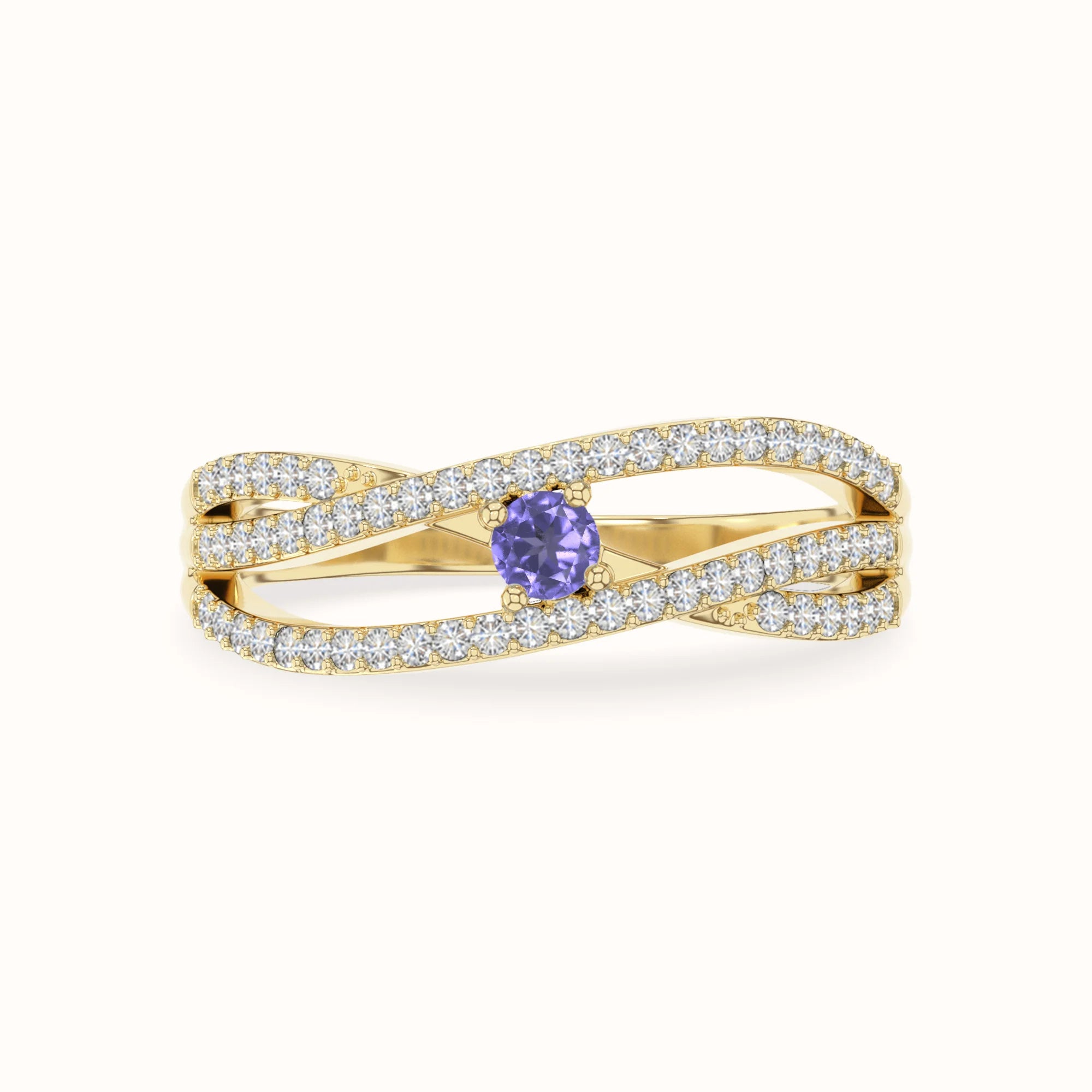 natural tanzanite promise rings in yellow gold vermeil