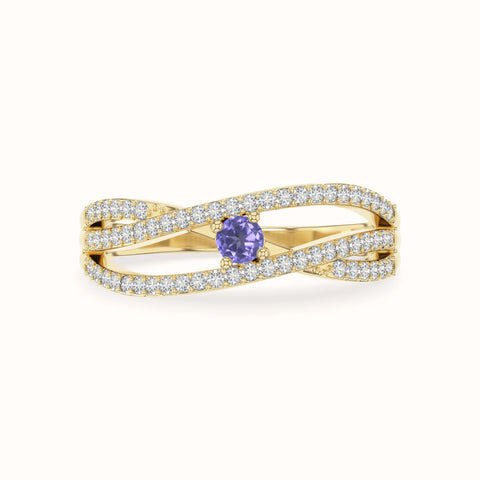 natural tanzanite promise rings in yellow gold vermeil