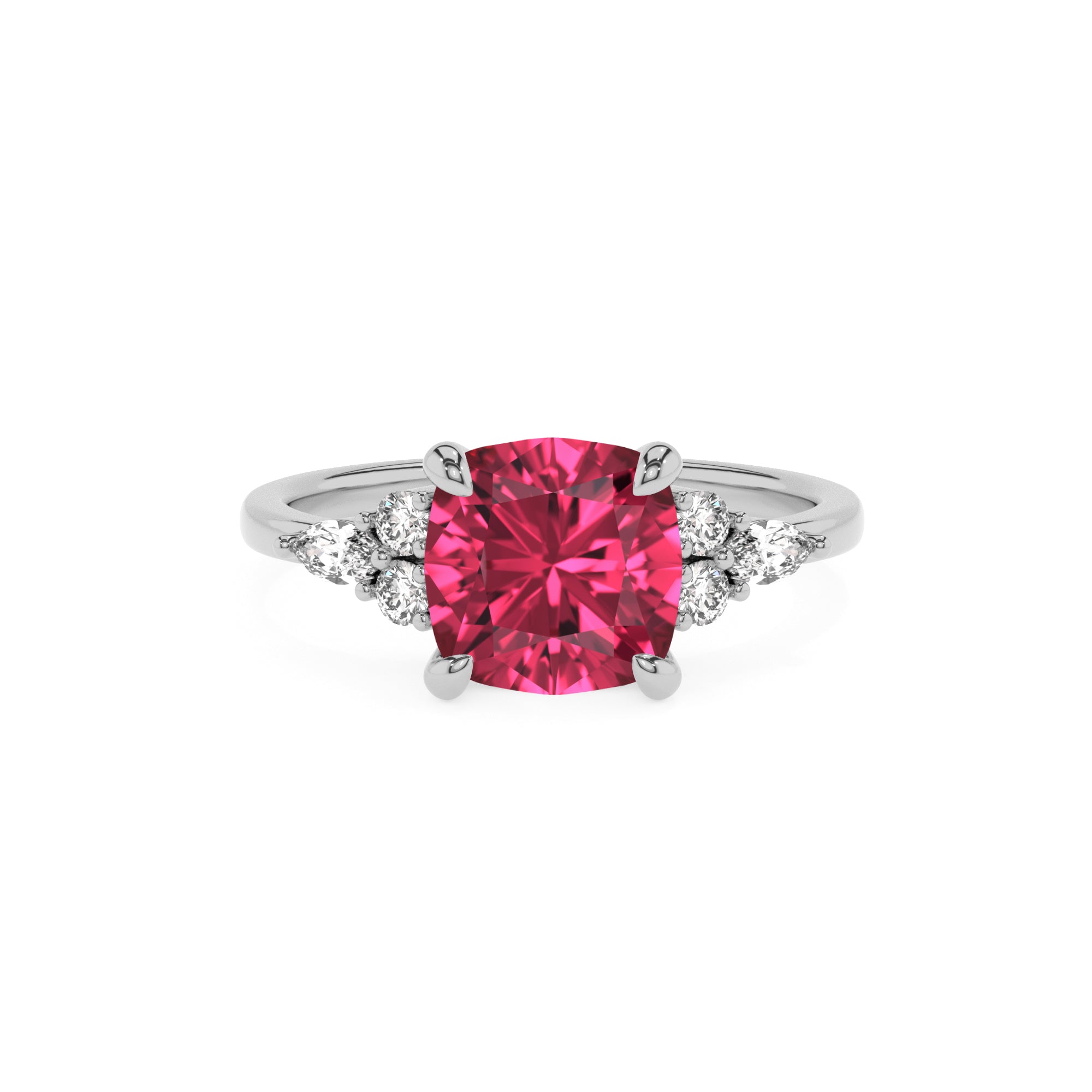 lab-grown pink-tourmaline cushion solitaire engagement ring