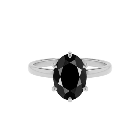 natural black-onyx oval solitaire engagement ring