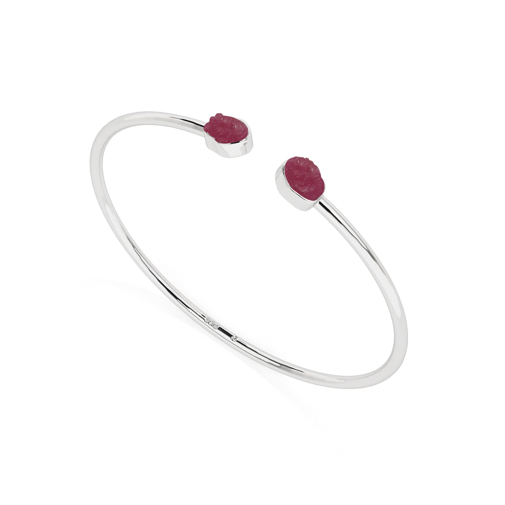 natural ruby rough shape twister bracelet