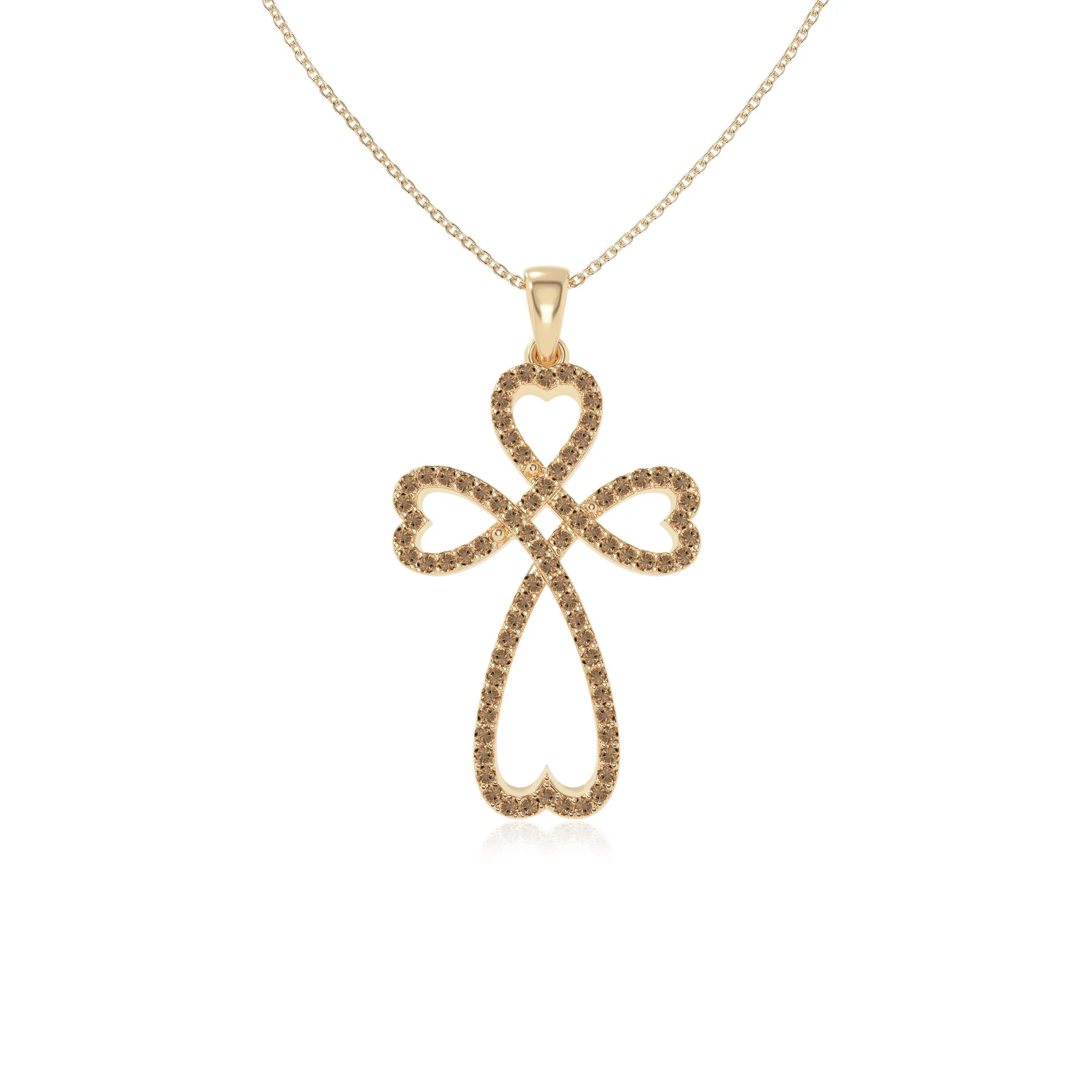 natural citrine infinity cross necklaces in yellow gold vermeil 