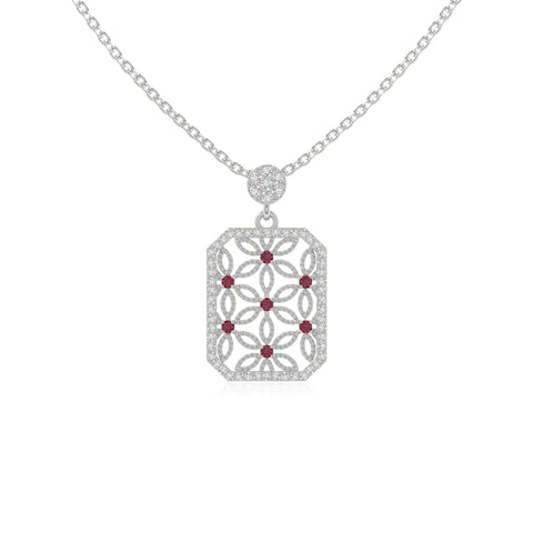 natural ruby infinity love knot necklaces in sterling silver 