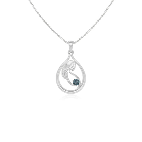 natural london-blue-topaz mom to be necklaces in sterling silver 