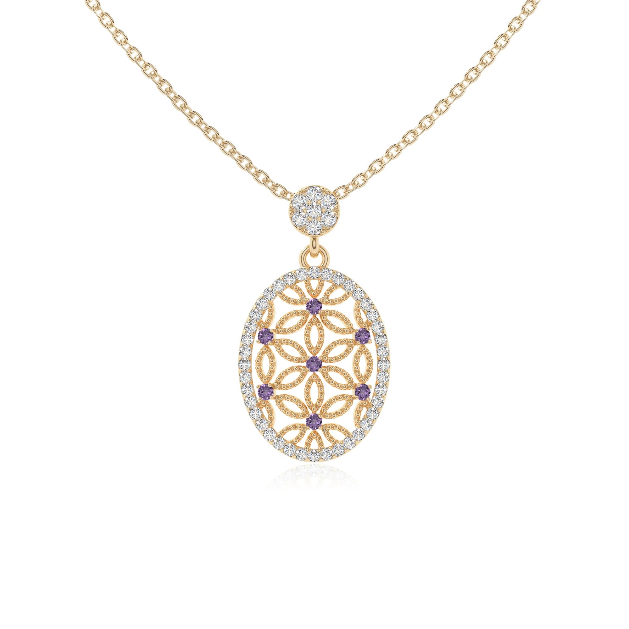 natural amethyst infinity love knot necklaces in yellow gold vermeil 