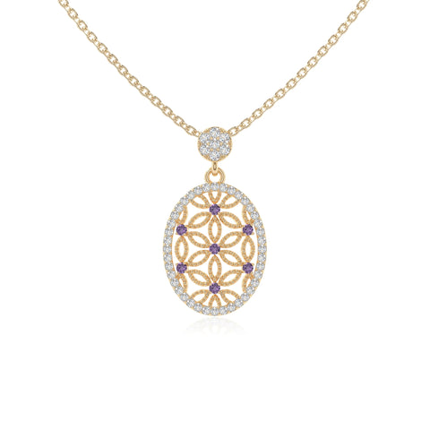 natural amethyst infinity love knot necklaces in yellow gold vermeil 