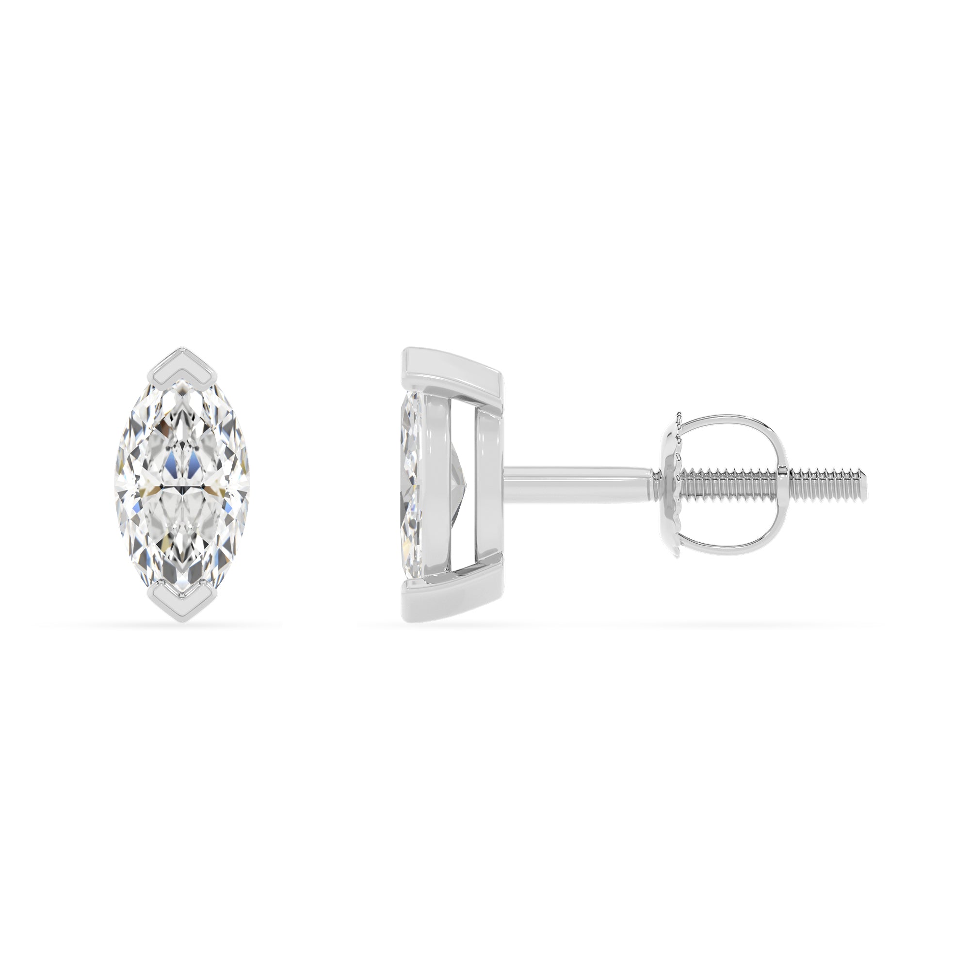 lab grown moissanite marquise stud earrings 