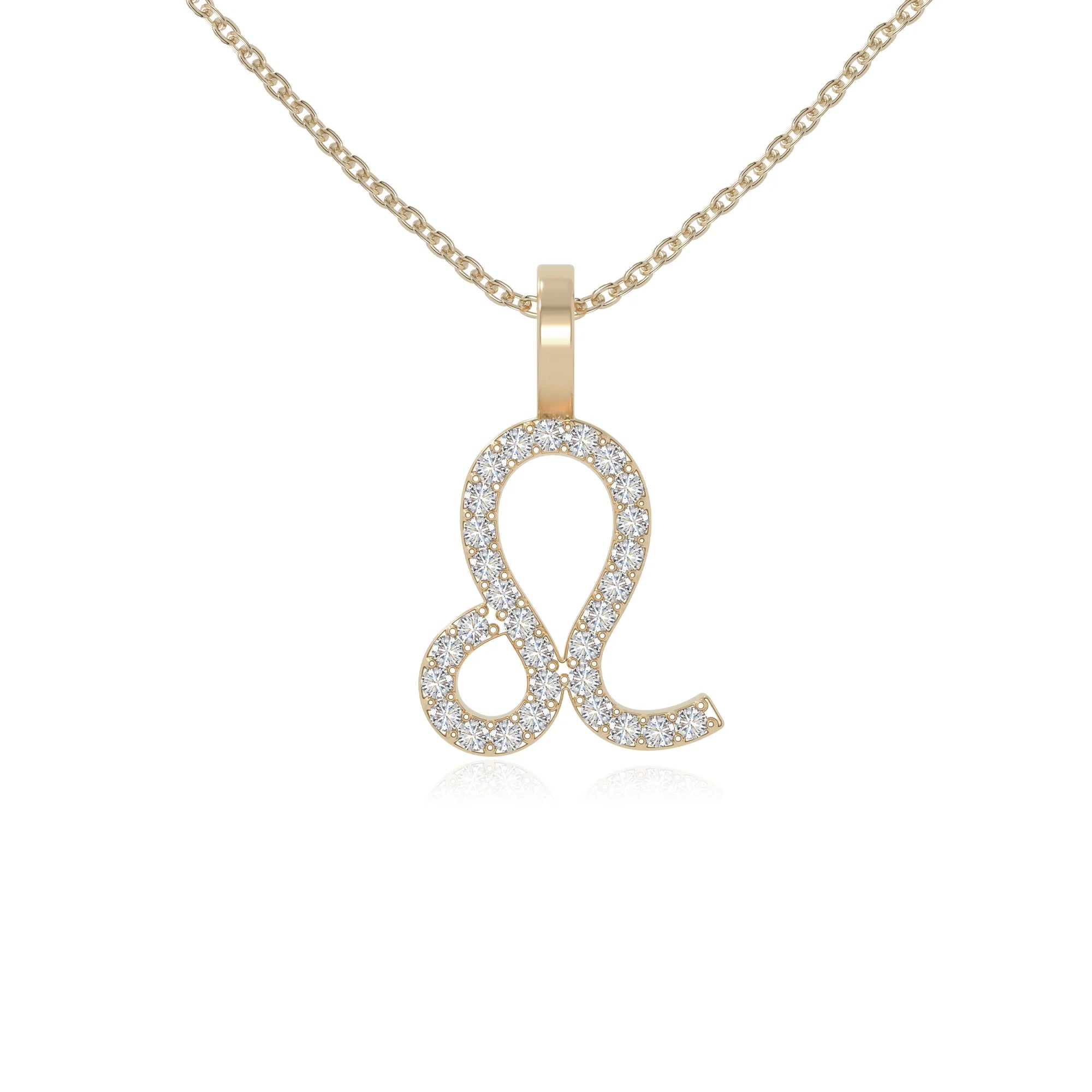 moissanite leo zodiac sign necklaces in yellow gold vermeil 