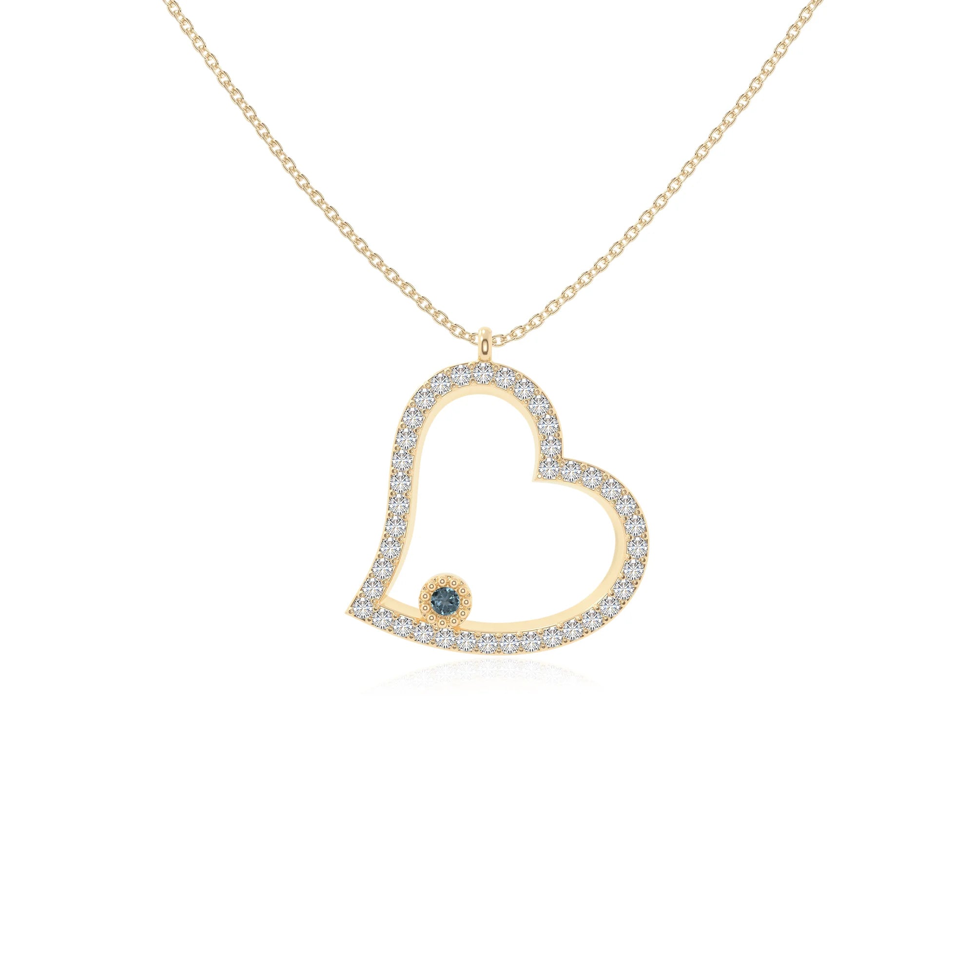 natural london-blue-topaz heart necklaces in yellow gold vermeil 