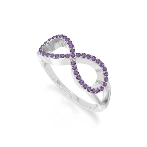 natural amethyst infinity promise rings in sterling silver 