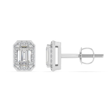 lab grown moissanite emerald cut stud earrings with moissanite 