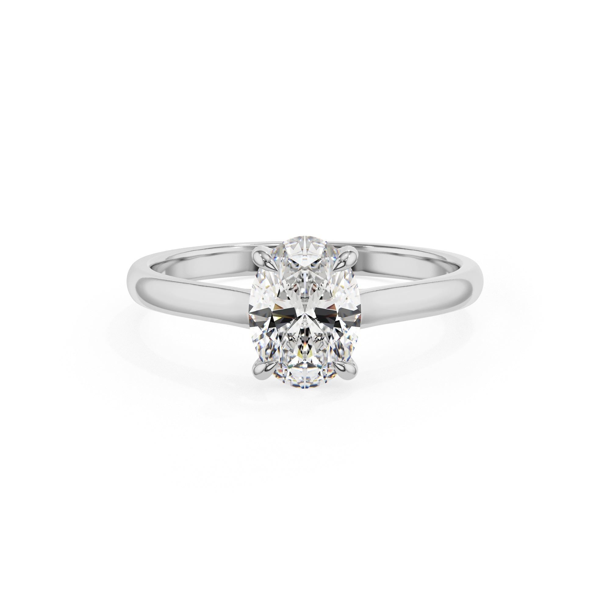 lab grown moissanite oval solitaire engagement ring