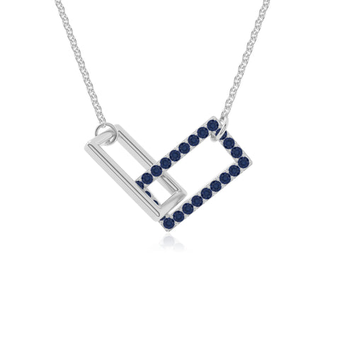 natural blue sapphire interlock necklaces in sterling silver 