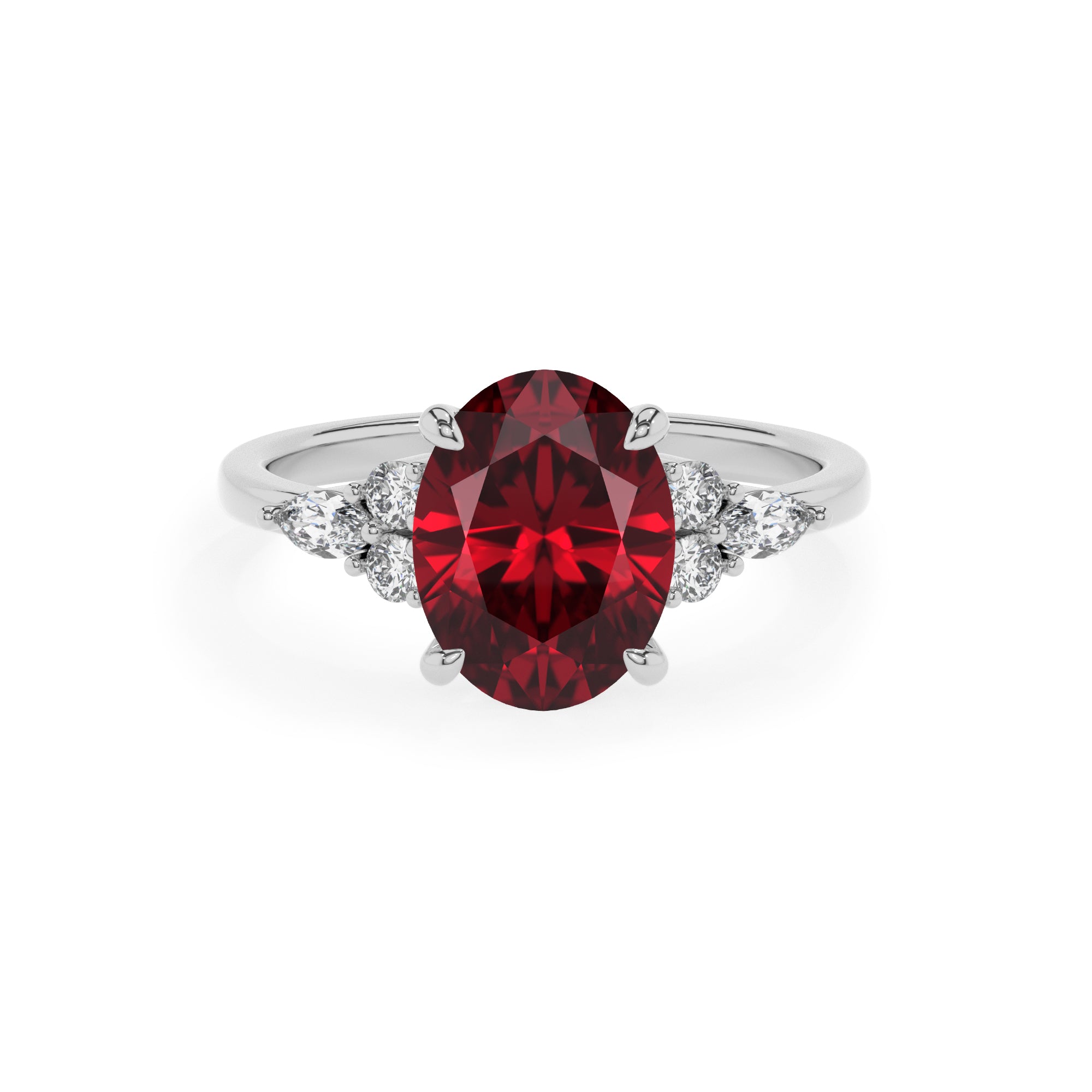 lab-grown ruby oval solitaire engagement ring