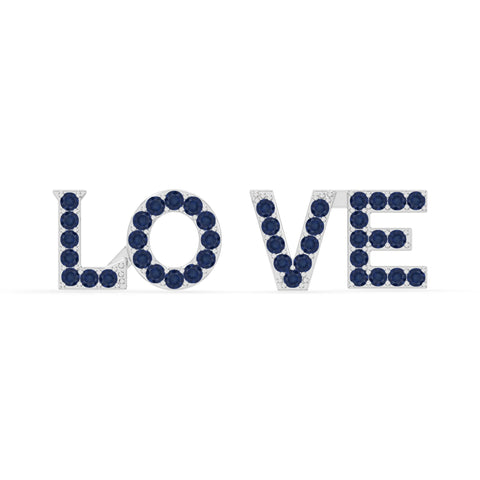 natural blue-sapphire love stud earrings in sterling silver 