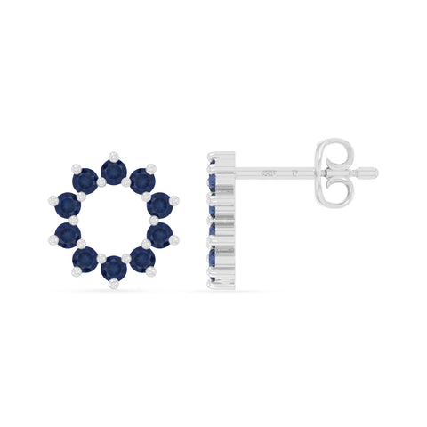 natural blue-sapphire sun stud earrings in sterling silver 