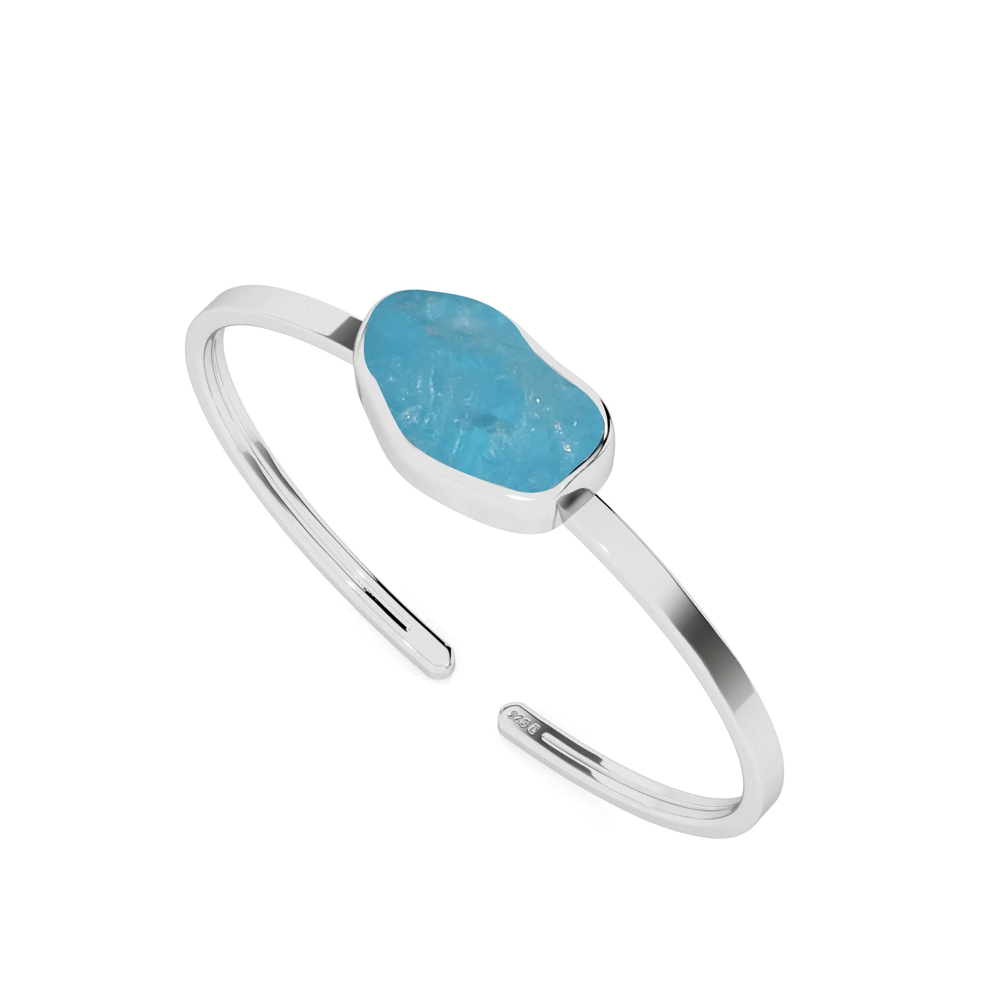 natural paraiba-apatite rough shape twister bracelet