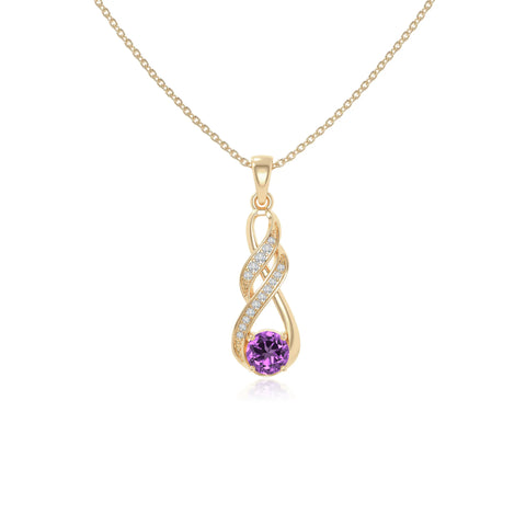 natural amethyst infinity necklaces in yellow gold vermeil 