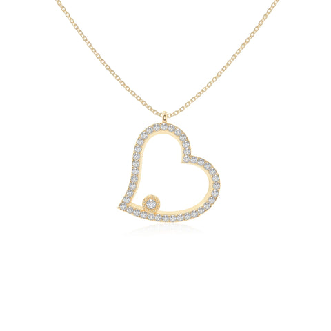 moissanite heart necklaces in yellow gold vermeil 