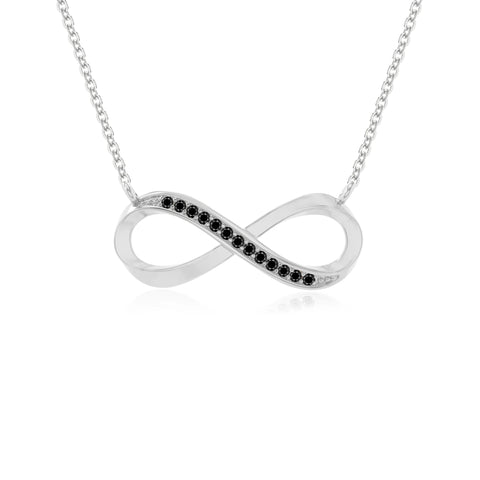 natural black-onyx infinity necklaces in sterling silver 