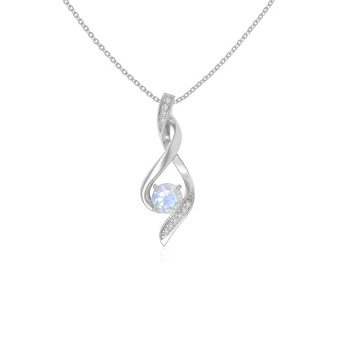 rainbow moonstone infinity necklaces in sterling silver 