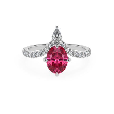 lab-grown pink-tourmaline oval solitaire engagement ring