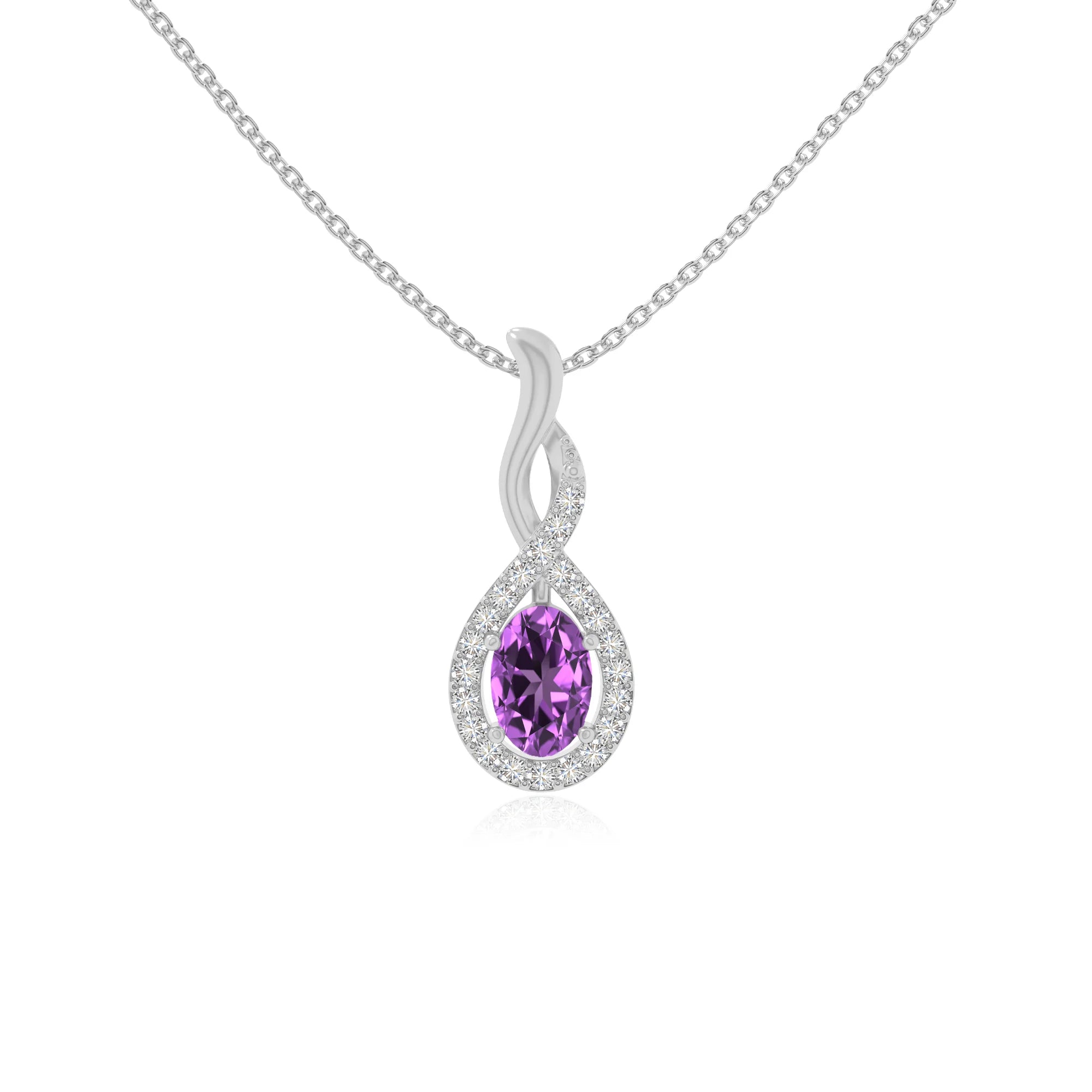natural amethyst infinity necklaces in sterling silver 