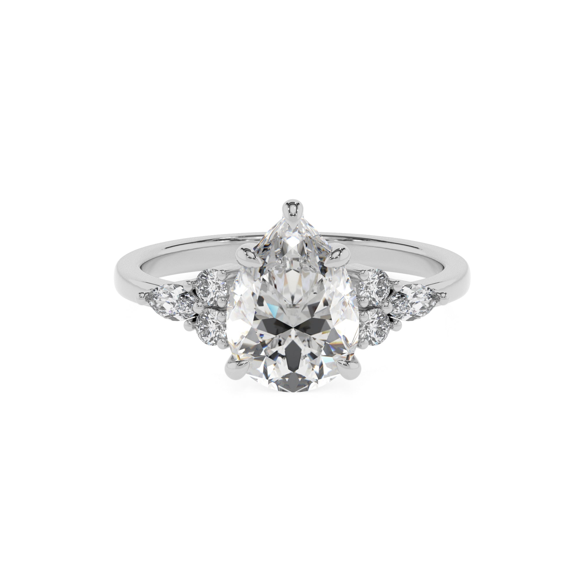 lab-grown moissanite pear solitaire engagement ring