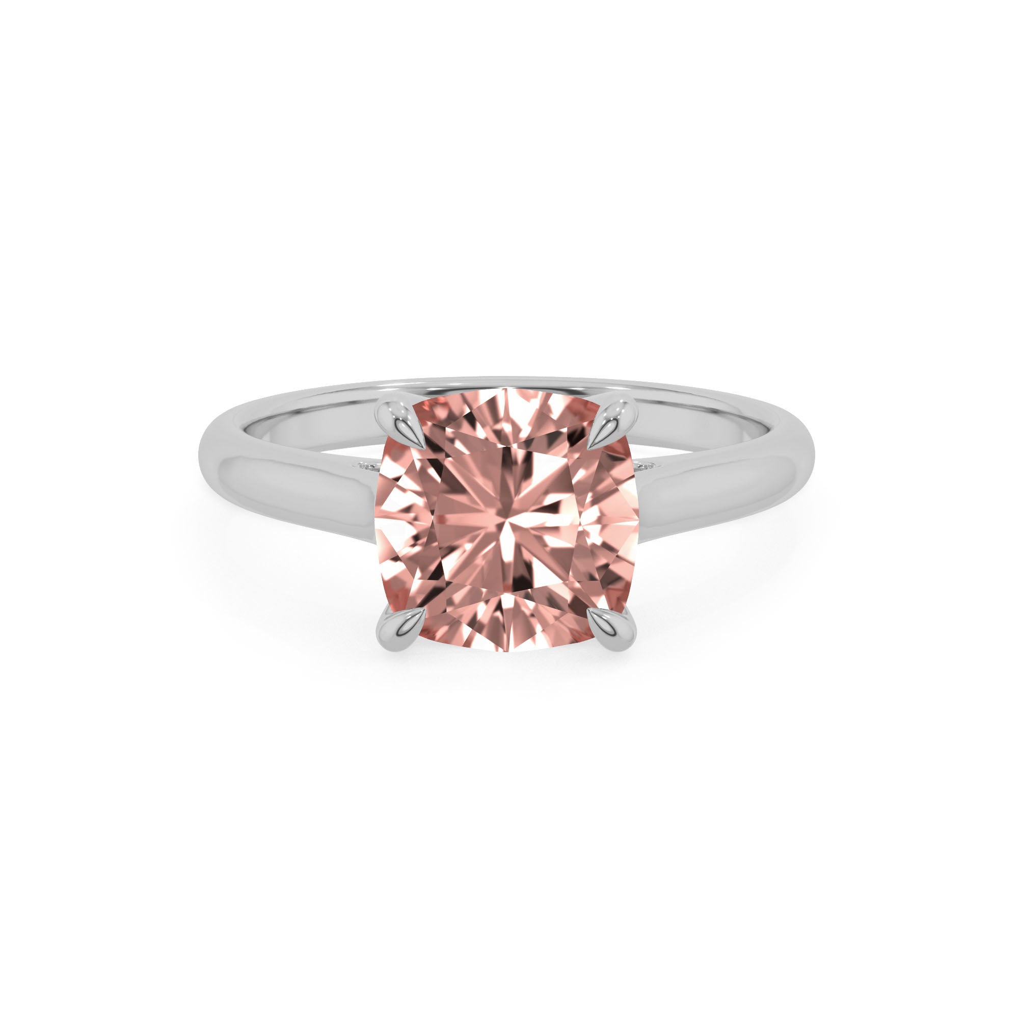 natural morganite cushion solitaire engagement ring