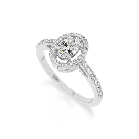 natural moissanite solitaire halo engagement rings in sterling silver 
