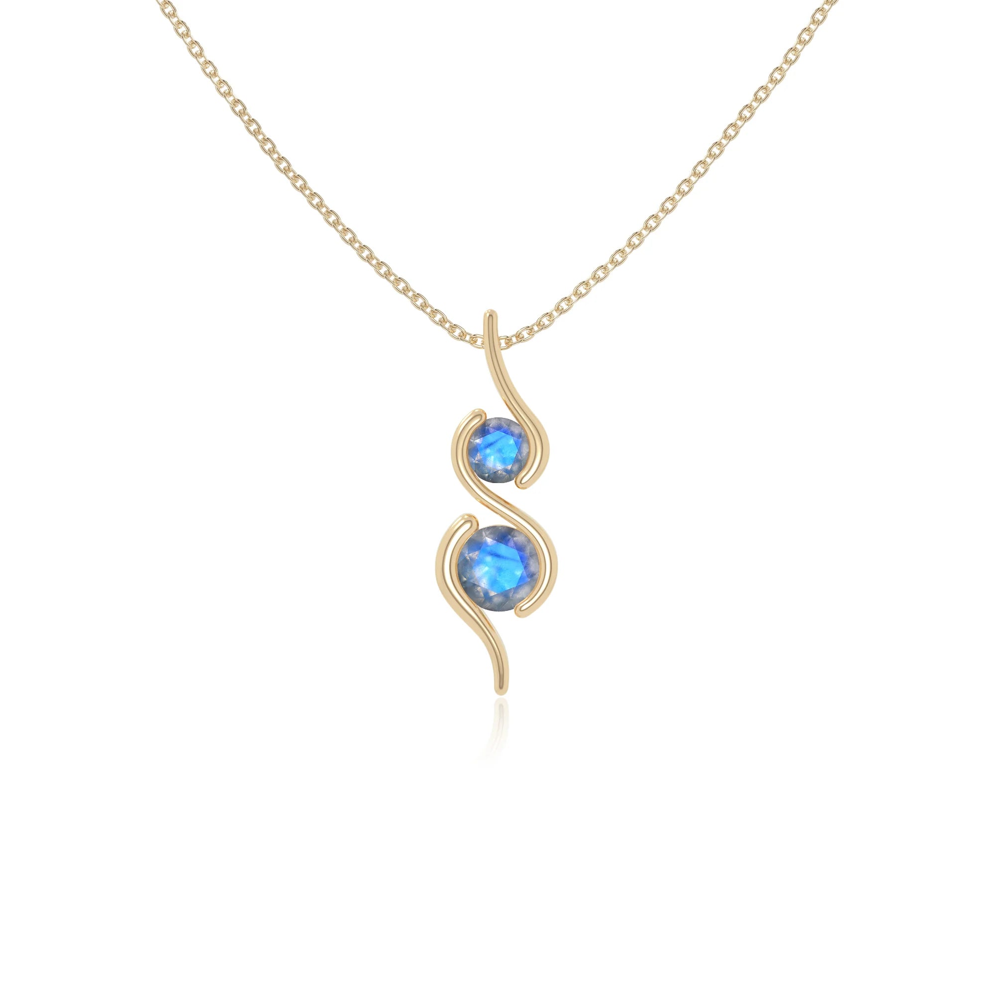 natural labradorite 2 stone infinity necklaces in yellow gold vermeil 