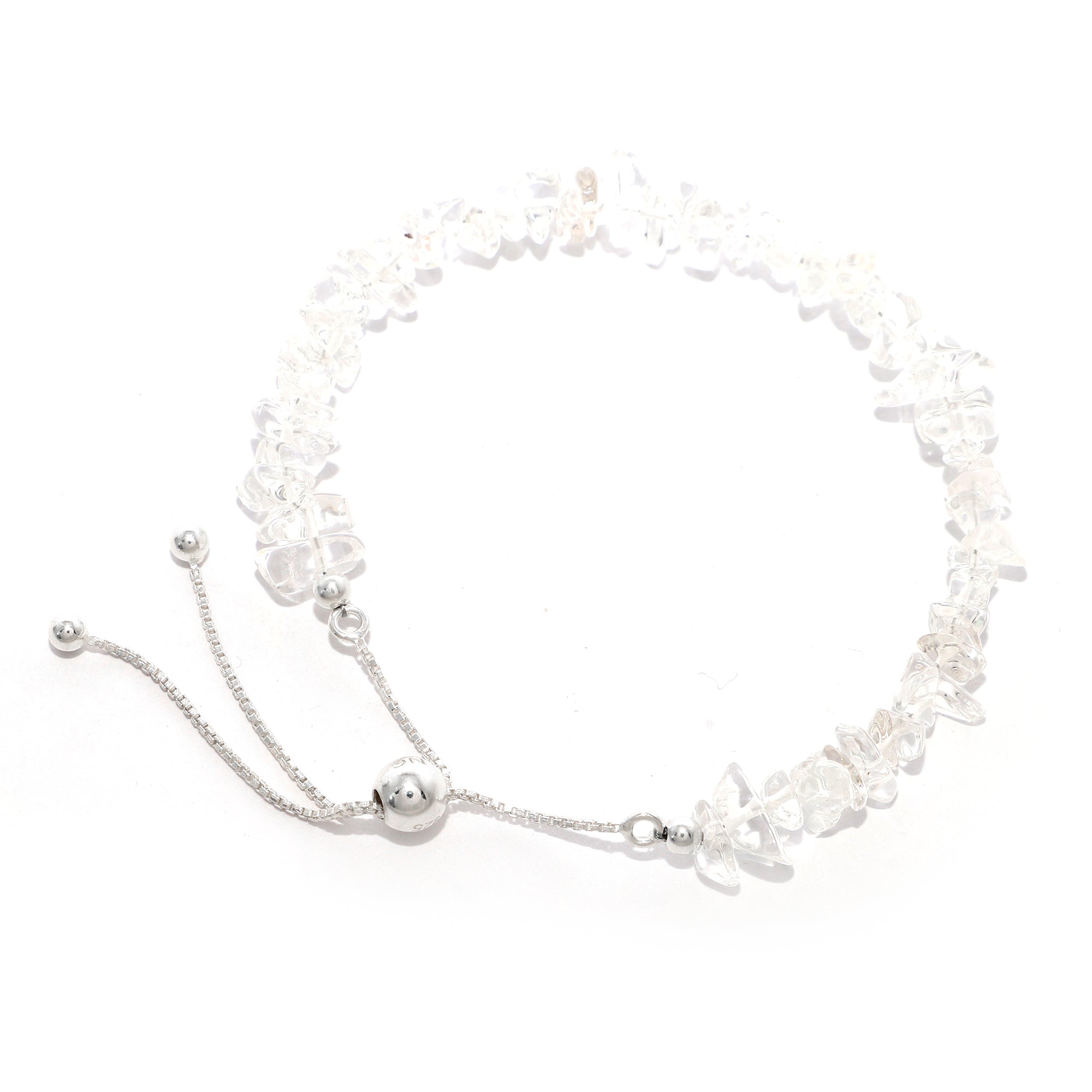 natural crystal-quartz rough shape bolo bracelet