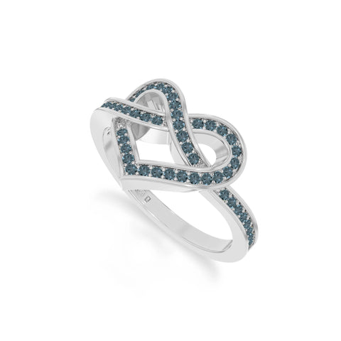 natural london blue topaz infinity knot heart promise rings in sterling silver 