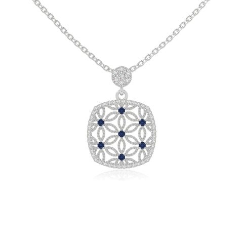 natural blue-sapphire infinity love knot necklaces in sterling silver 