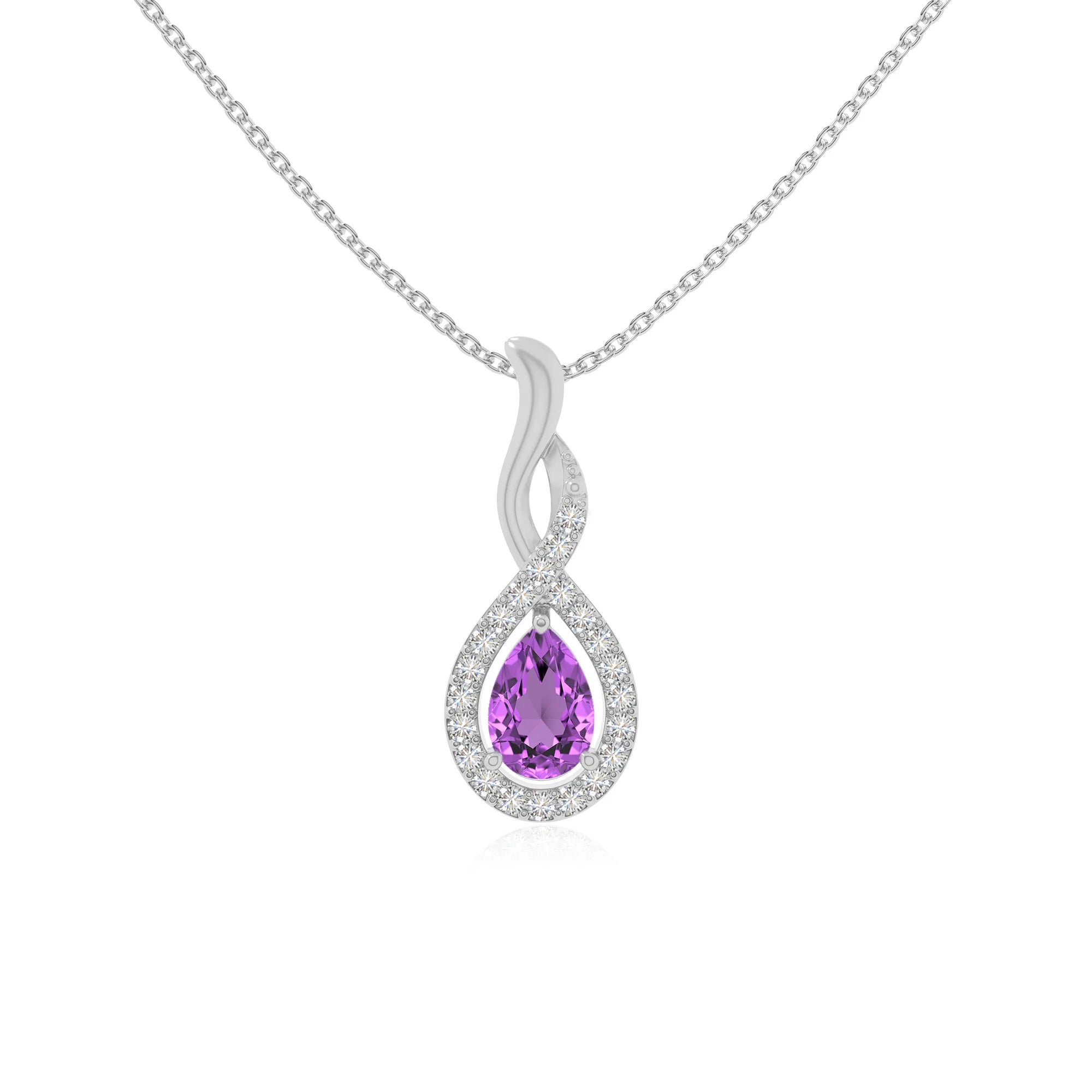 natural amethyst infinity necklaces in sterling silver 