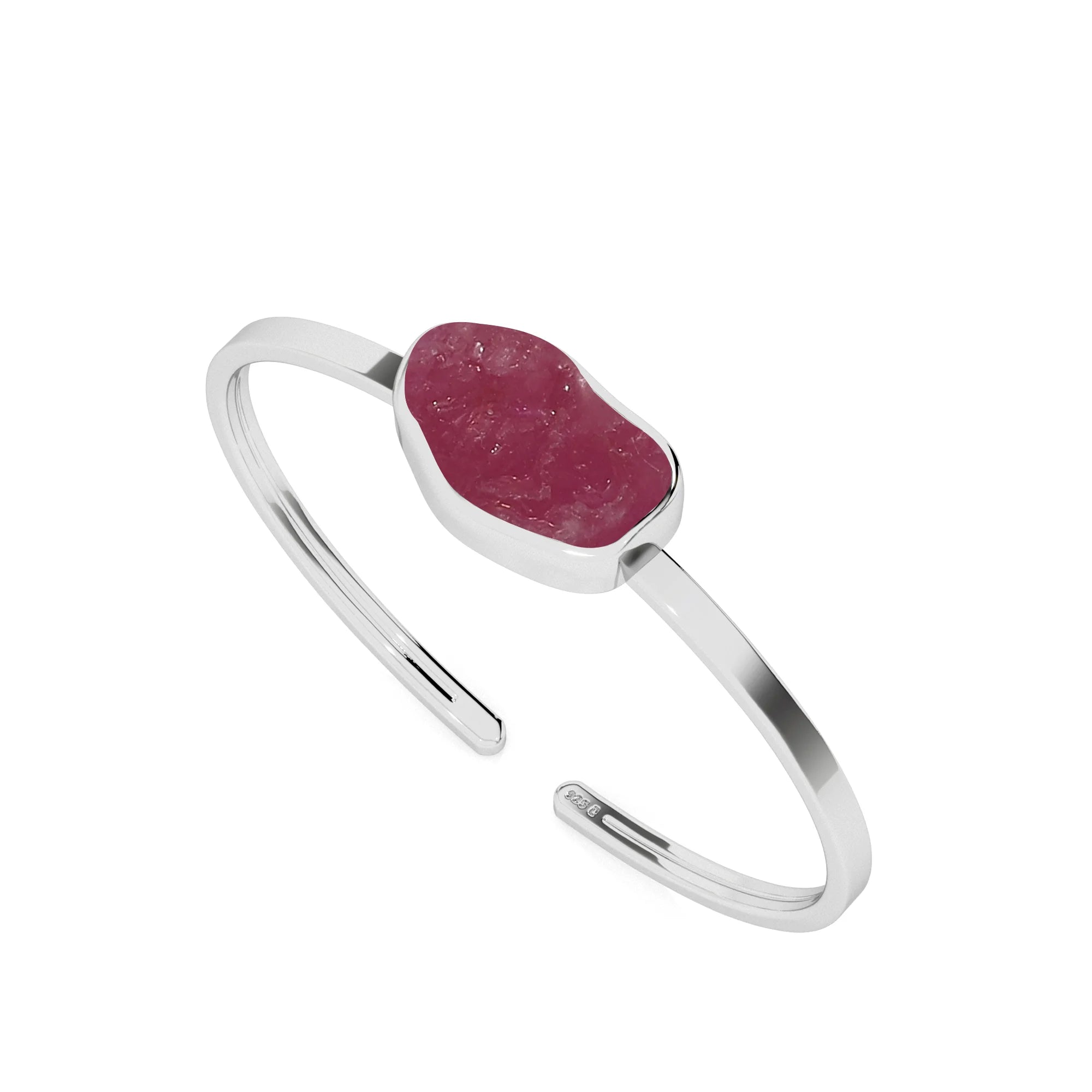 natural ruby rough shape twister bracelet