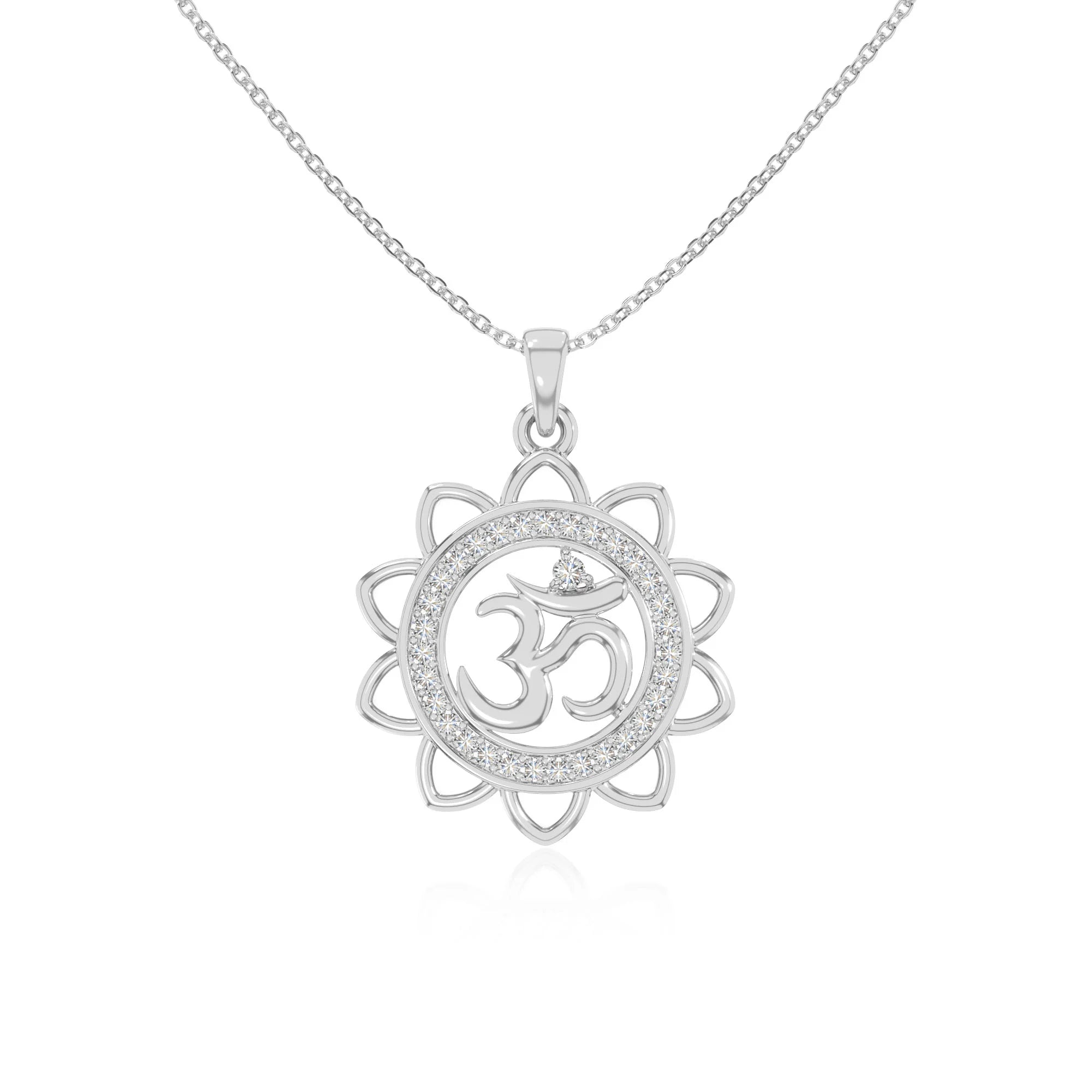 moissanite om symbol necklaces in sterling silver 
