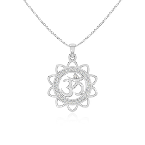 moissanite om symbol necklaces in sterling silver 