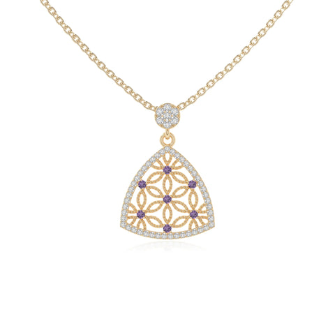 natural amethyst infinity love knot necklaces in yellow gold vermeil 